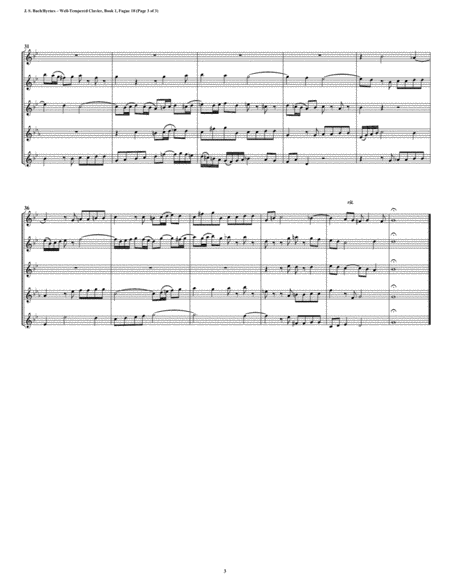 Fugue 18 from Well-Tempered Clavier, Book 1 (Flute Quintet) image number null