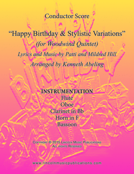 Happy Birthday and Stylistic Variations (for Woodwind Quintet) image number null