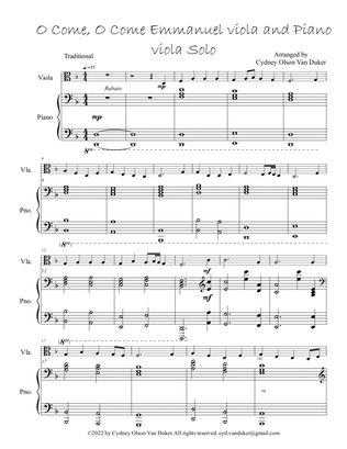 O Come, O Come Emmanuel viola and piano