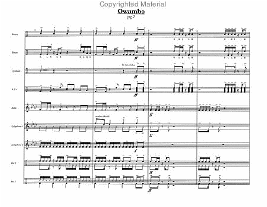 Owambo Owambo Percussion Ensemble scores gallery preview page 4