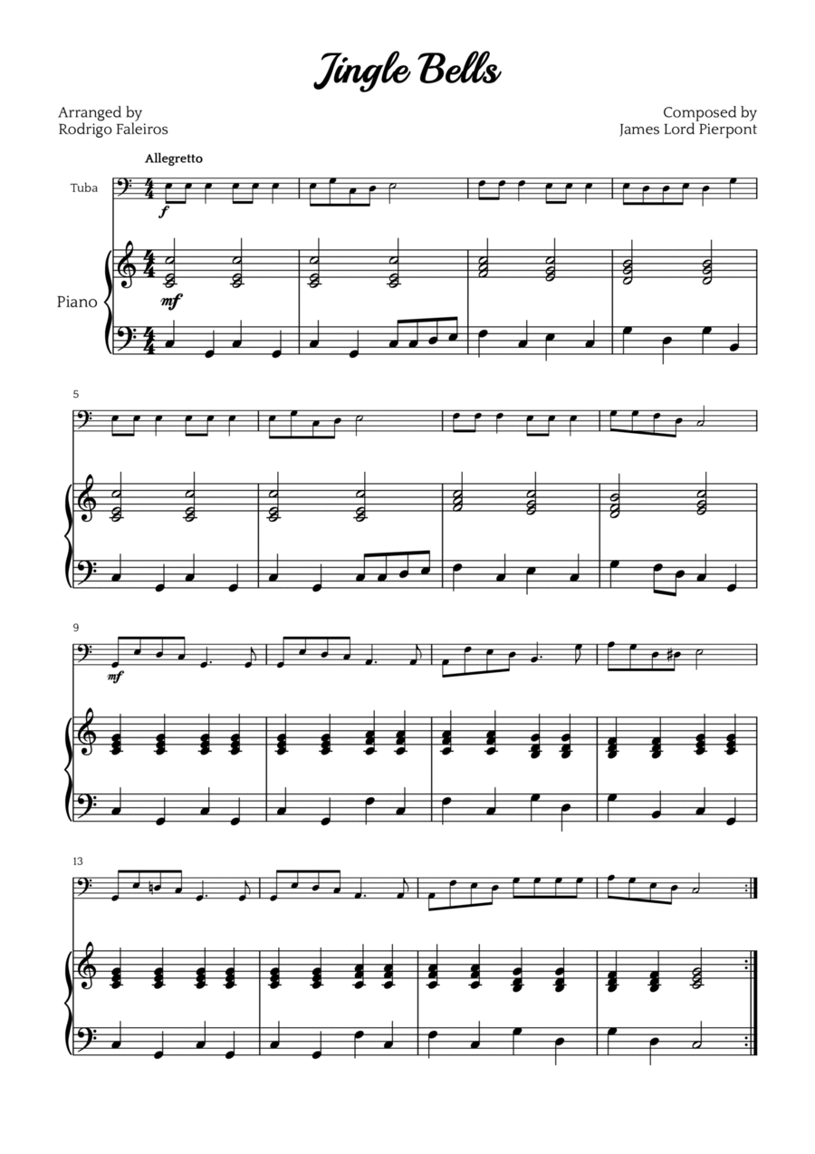 Jingle Bells Piano scores gallery preview page 1