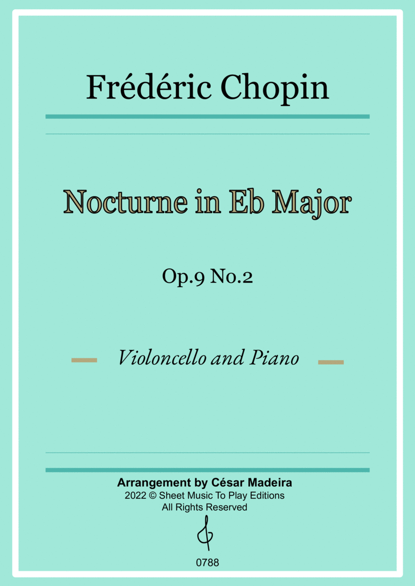 Nocturne Op.9 No.2 by Chopin - Cello and Piano (Full Score) image number null