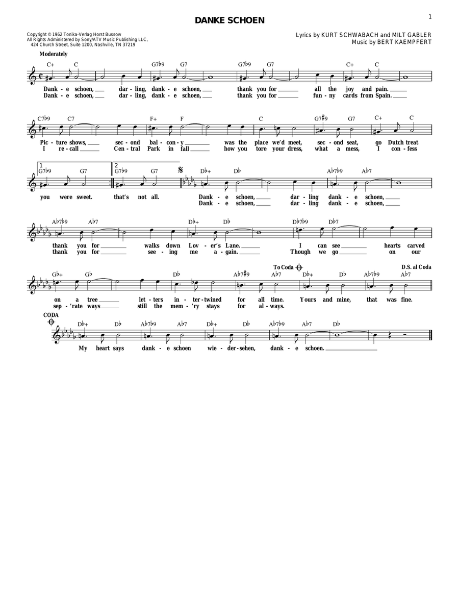 Danke Schoen Acoustic Guitar scores gallery preview page 1