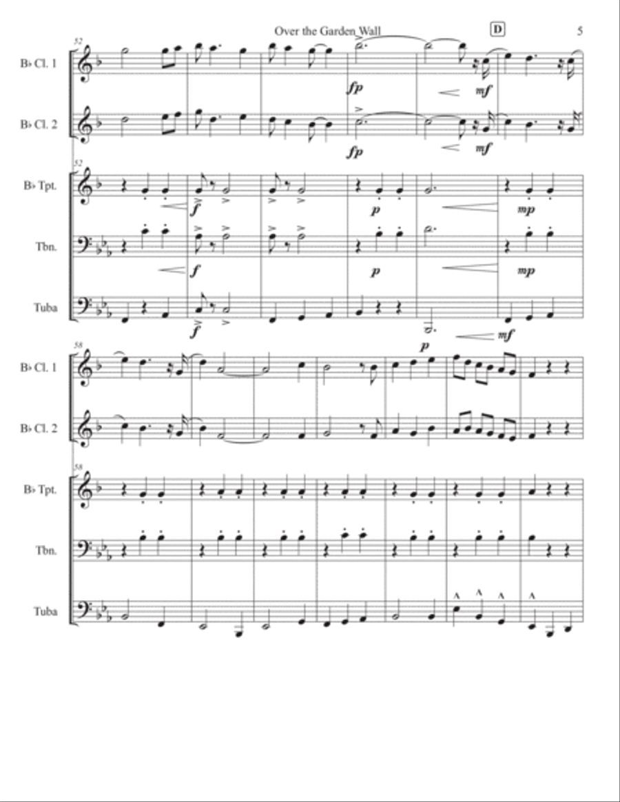 Over The Garden Wall Clarinet scores gallery preview page 5
