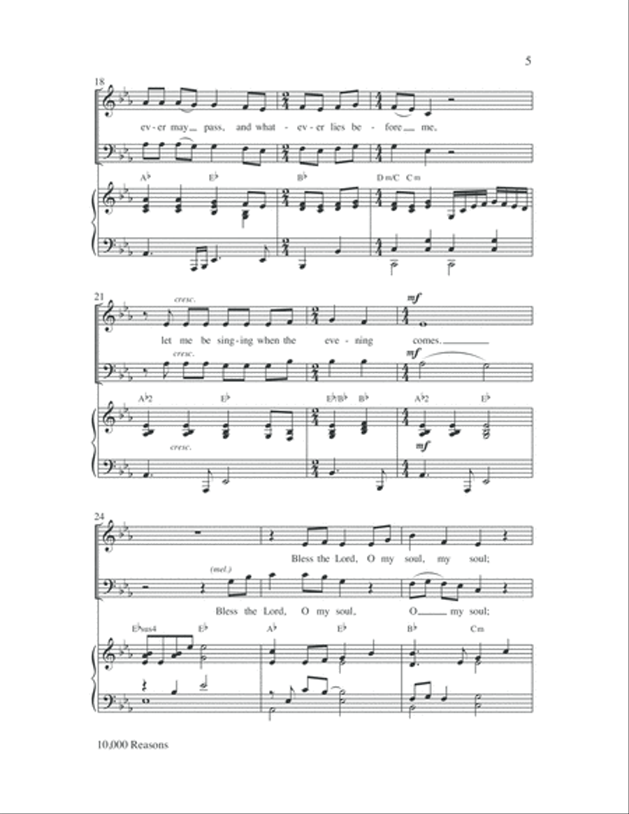 10,000 Reasons (Bless the Lord) 2-Part scores gallery preview page 5