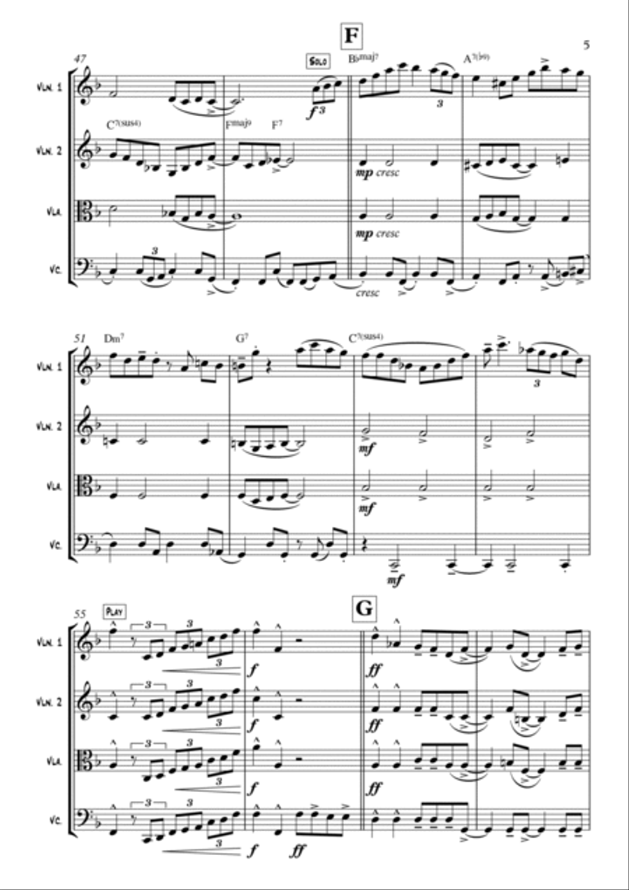 Isn't She Lovely String Quartet scores gallery preview page 5