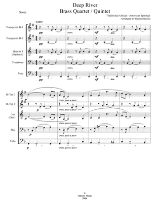 Deep River - Brass Quartet / Quintet - Intermediate