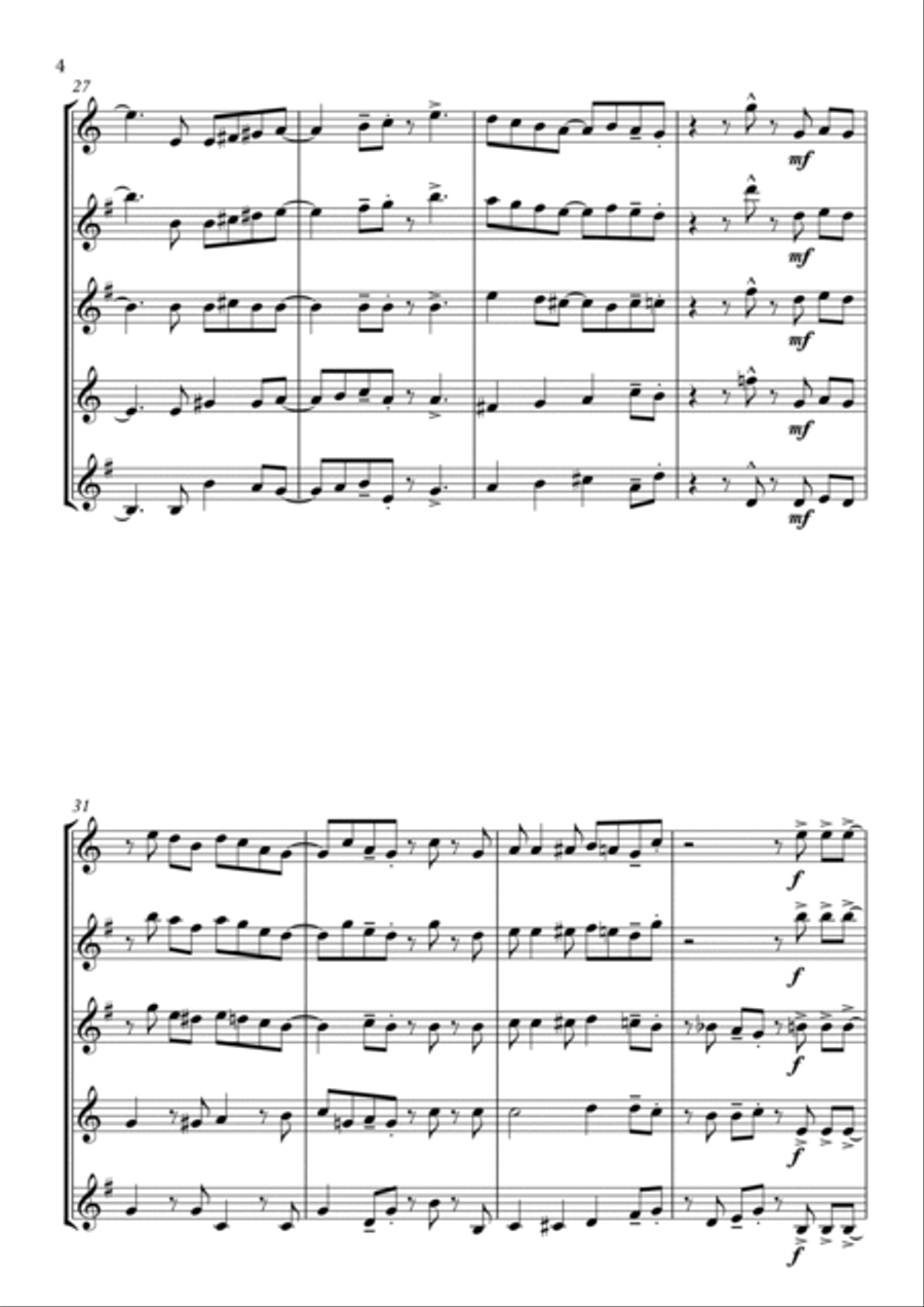 It Came Upon A Midnight Clear - Traditional and Jazz Arrangements for Saxophone Quartet Saxophone Quartet scores gallery preview page 4