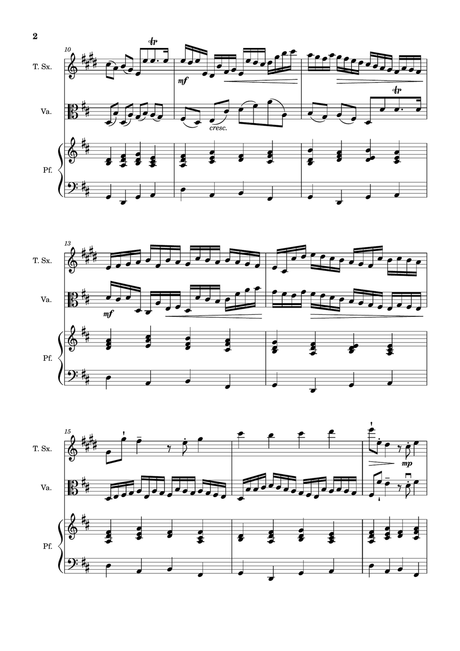Canon in D Major, P.37; T.337. T. Sax, Viola, and Piano. Score and Parts. Chamber Music scores gallery preview page 2