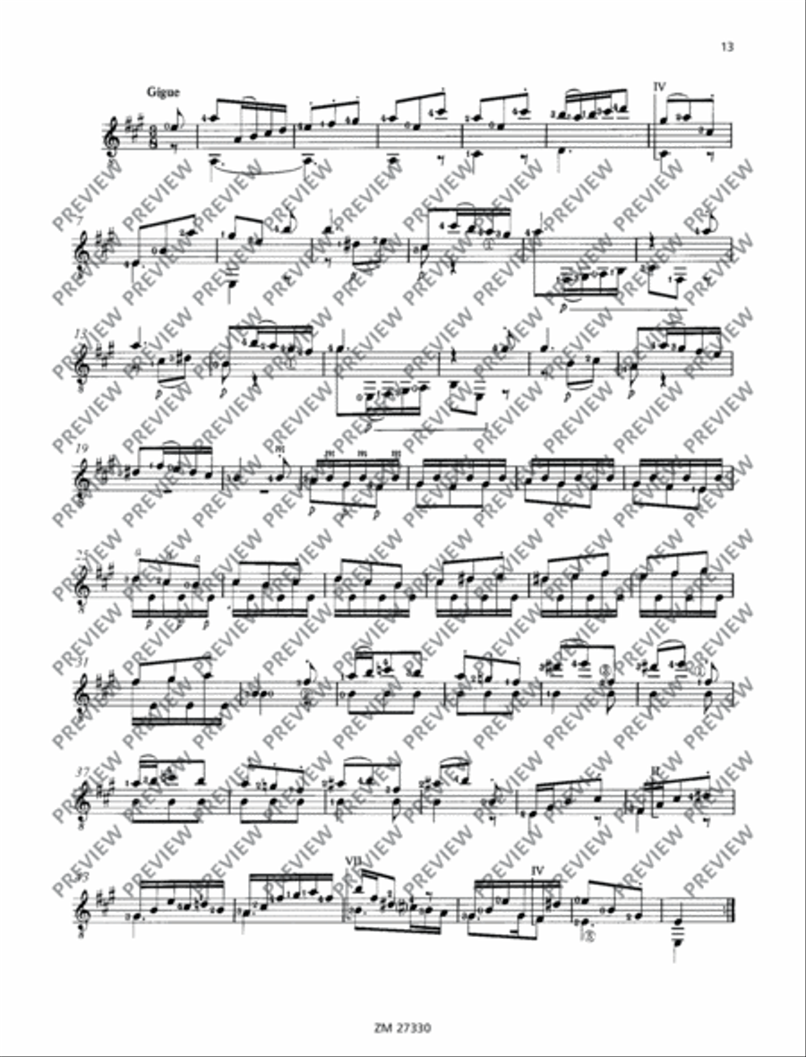 Suite No. 3 Classical Guitar scores gallery preview page 14