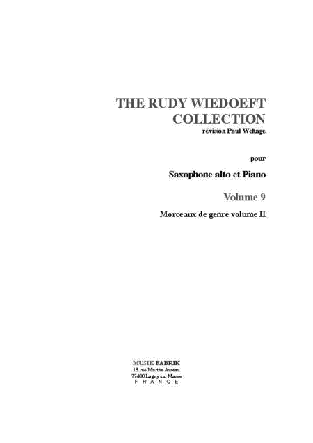 Wiedoeft Collection, Volume 9 - Morceaux de Genre, Book 2