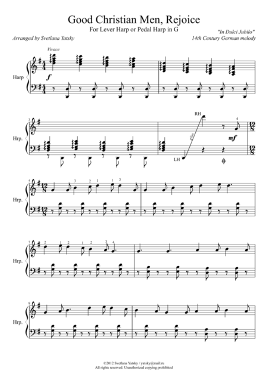 Good Christian Men, Rejoice Harp scores gallery preview page 1
