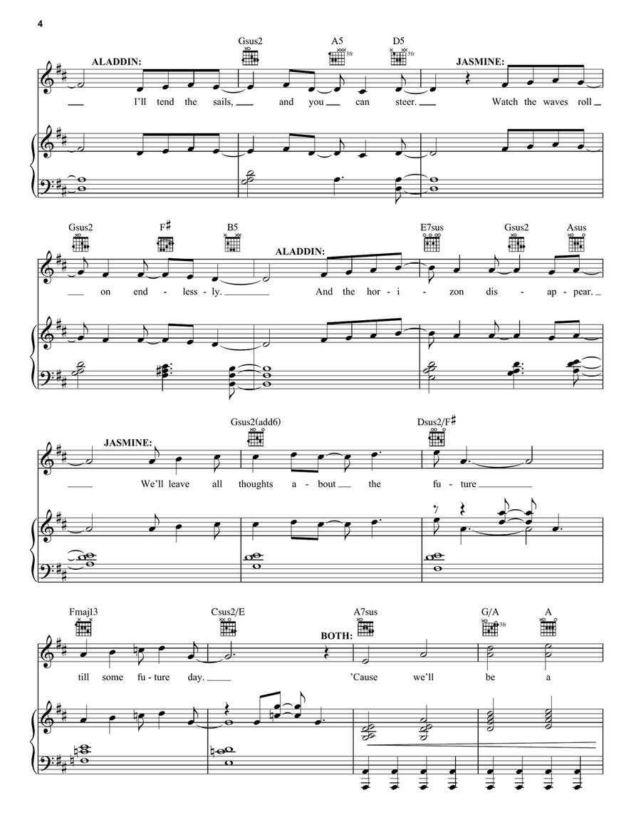 A Million Miles Away (from Aladdin: The Broadway Musical) Guitar scores gallery preview page 4