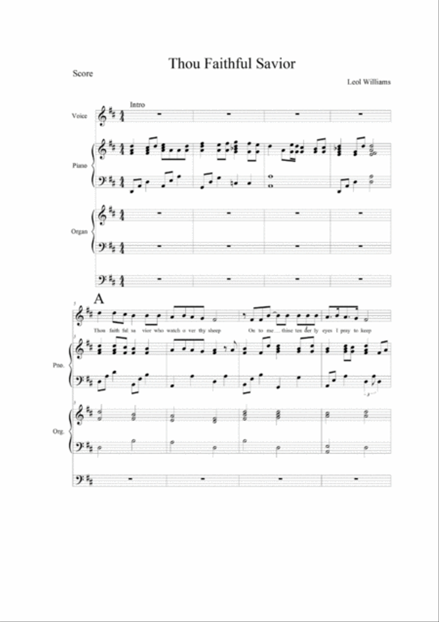 Thou Faithful Savior Small Ensemble scores gallery preview page 1