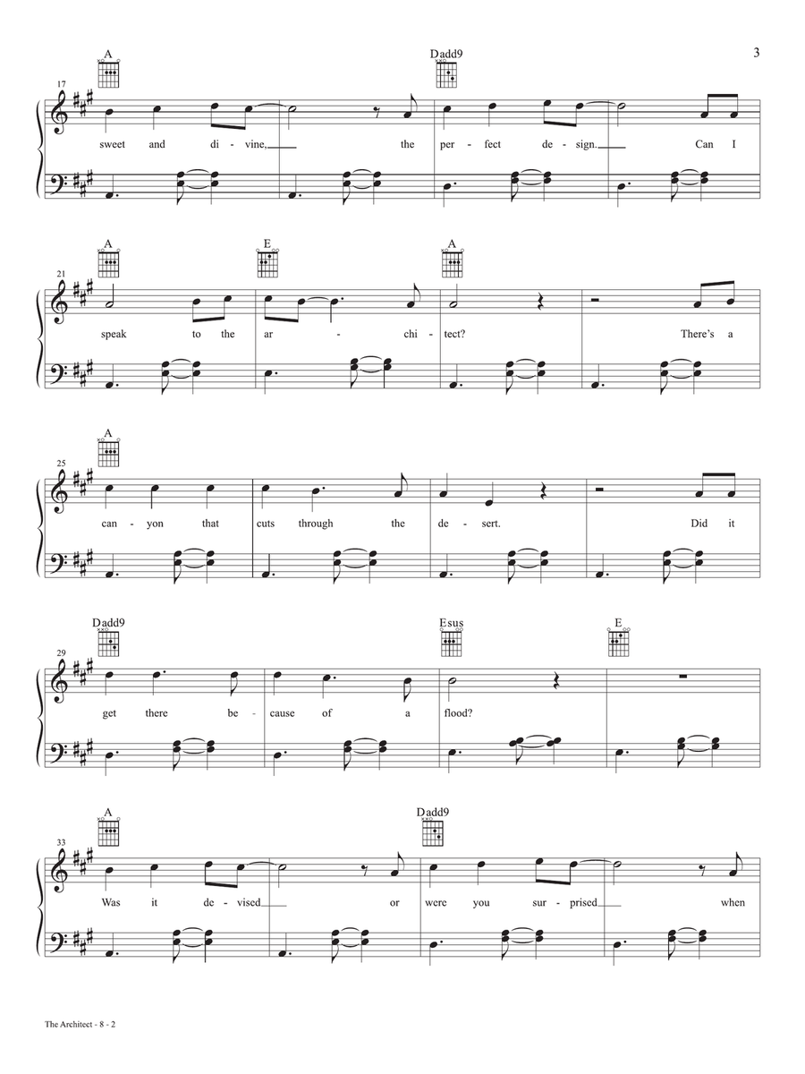 The Architect (From the studio album 'Deeper Well') Piano Method scores gallery preview page 2