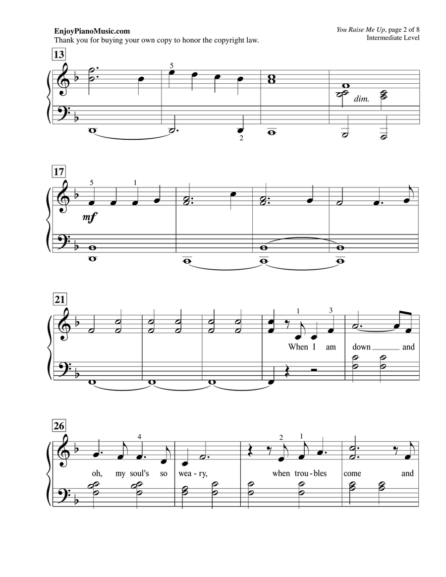 You Raise Me Up Piano Method scores gallery preview page 3