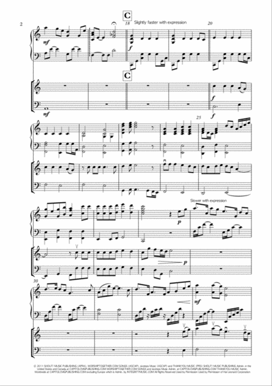 10,000 Reasons (Bless The Lord) Piano Trio scores gallery preview page 2