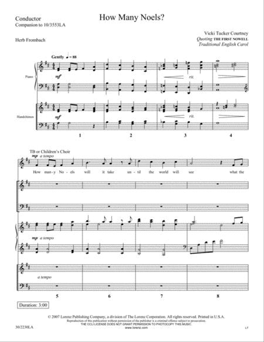 How Many Noels? - Score and Reproducible Handchime Part Choir scores gallery preview page 2