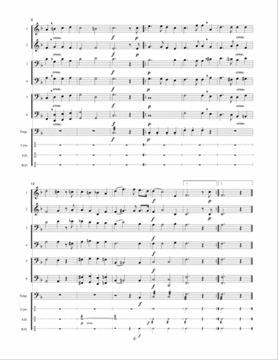 Denmark: The Two National Anthems Large Ensemble scores gallery preview page 5