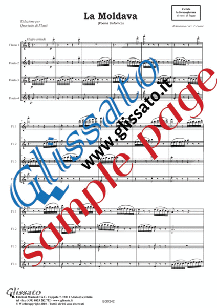 The Moldau - Flute Quartet (score & parts) image number null