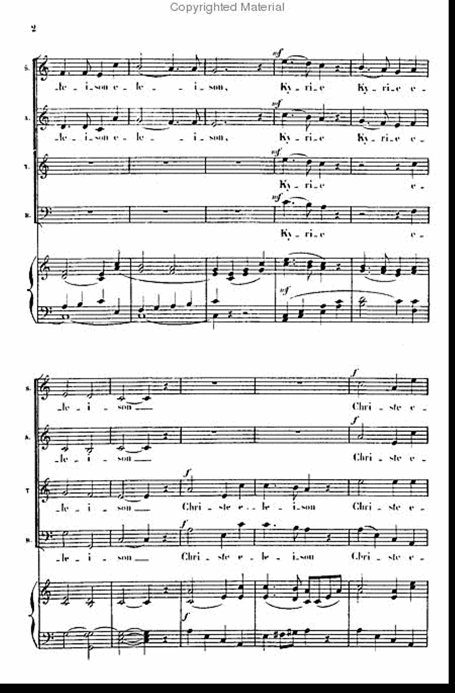 Messe Breve in C Major (No. 7) 4-Part scores gallery preview page 3