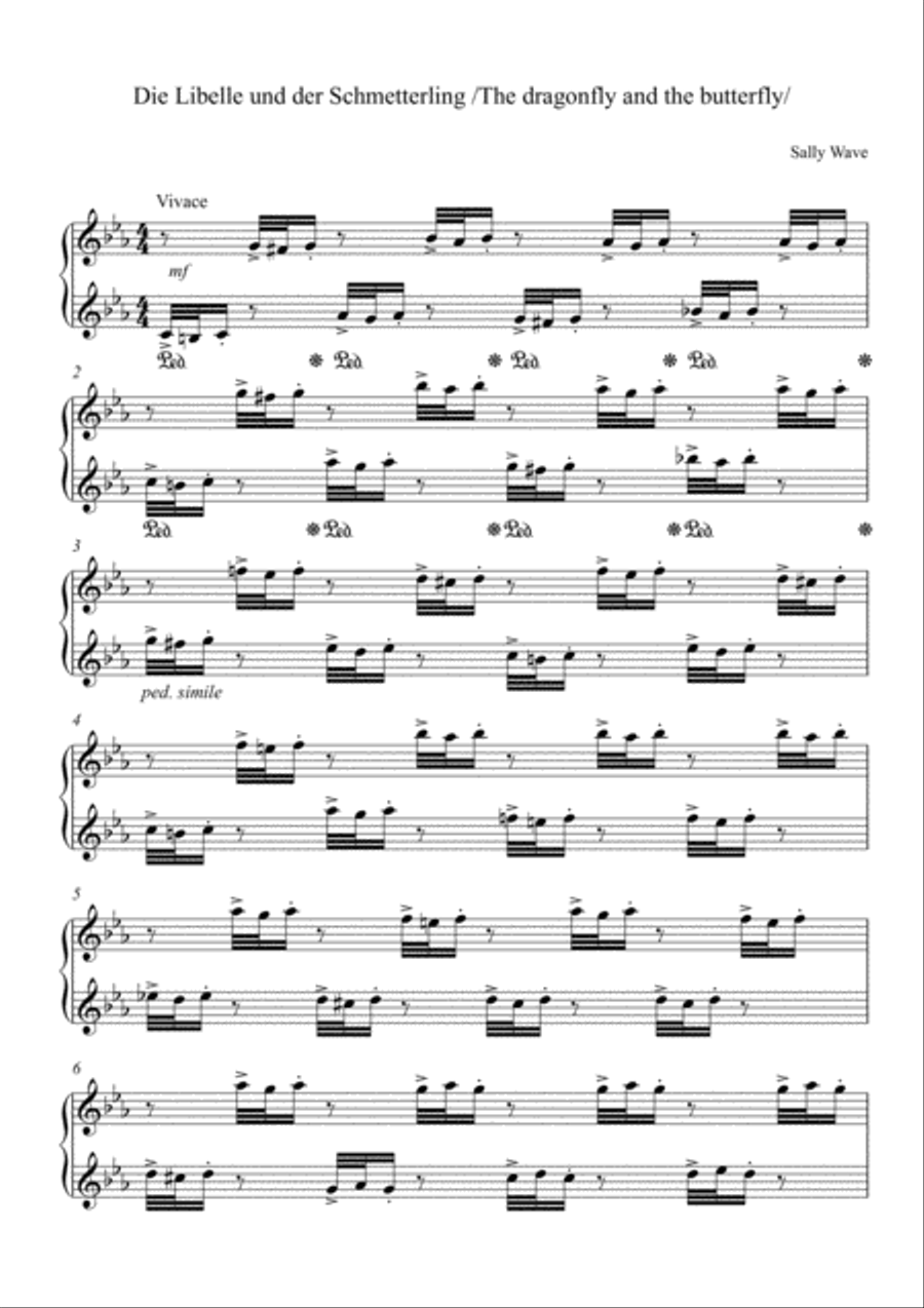 Die Libelle und der Schmetterling /The dragonfly and the butterfly/ Piano Solo scores gallery preview page 2