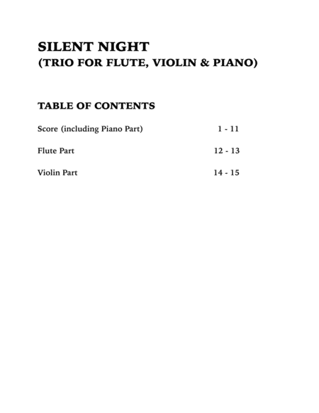 Silent Night (Trio for Flute, Violin and Piano) image number null