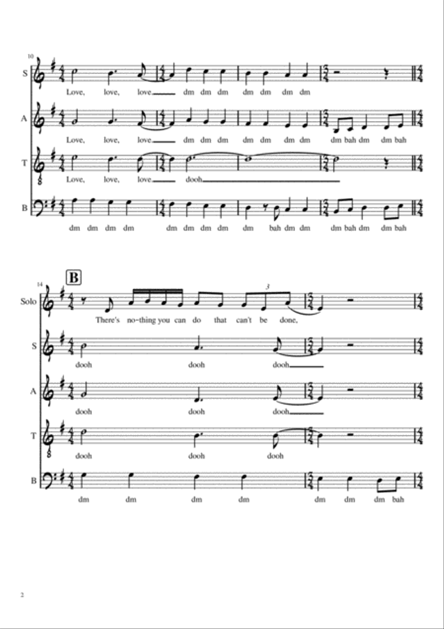 All You Need Is Love A Cappella scores gallery preview page 2