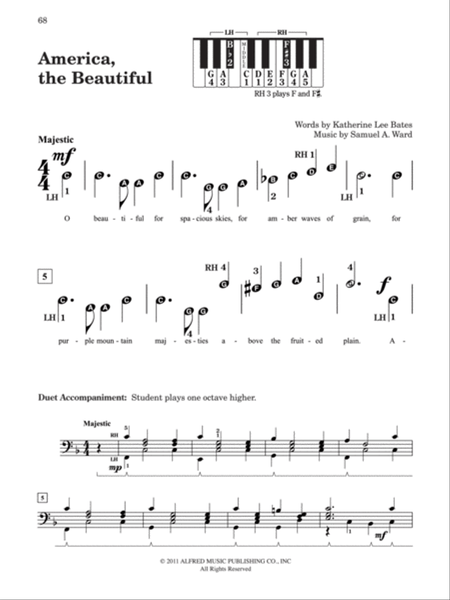 Pre-Reading Book of Favorites Easy Piano scores gallery preview page 10