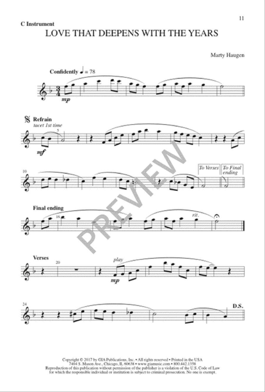 Love That Deepens with the Years - SAB edition 3-Part scores gallery preview page 12