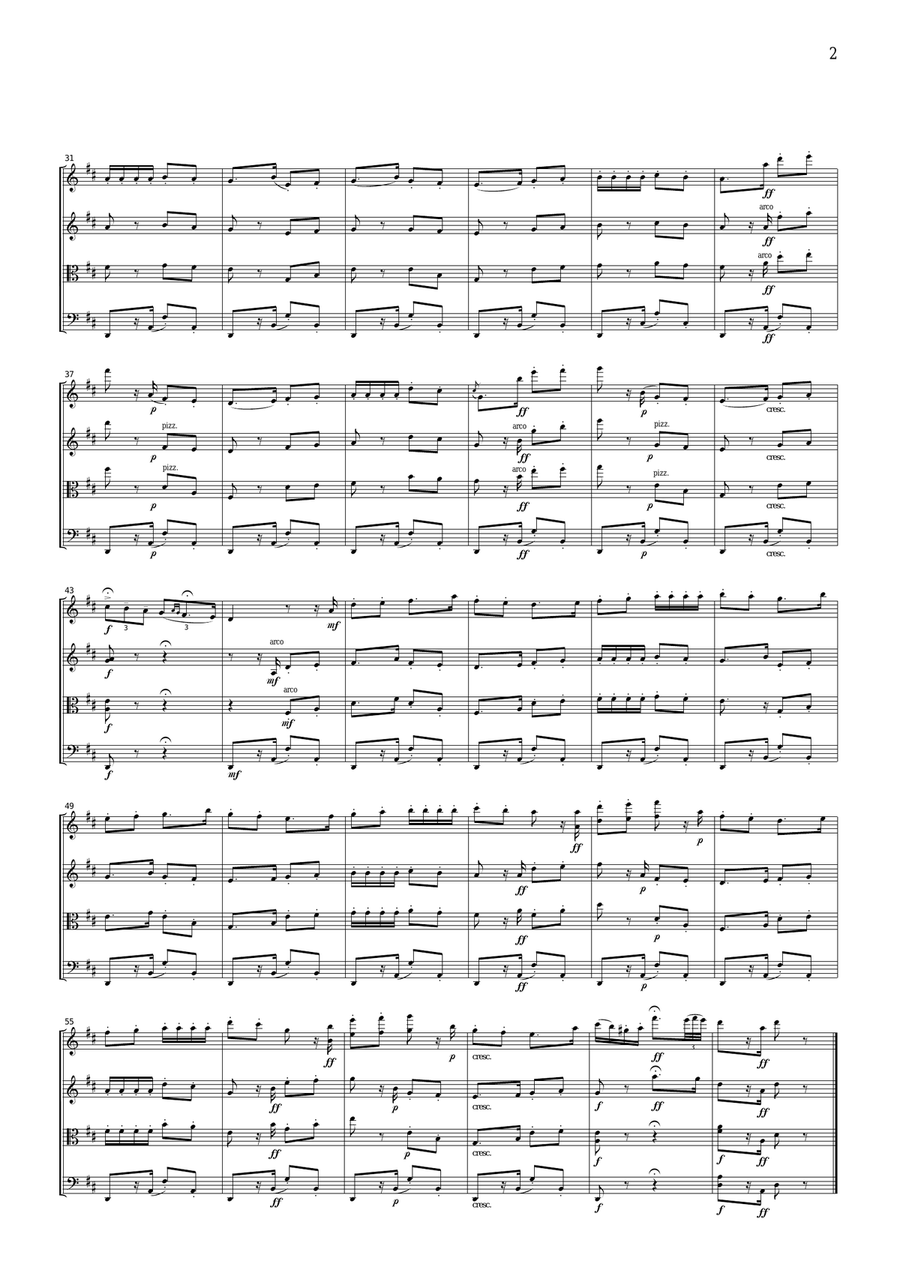 Bizet Habanera from Carmen, for string quartet, CB102 String Quartet scores gallery preview page 2