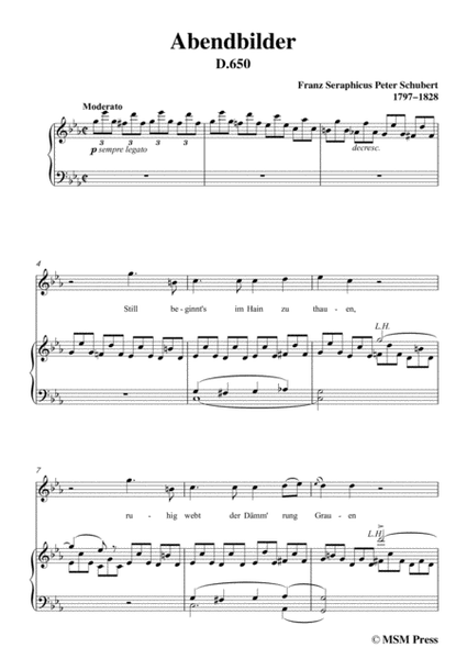 Schubert-Abendbilder(Nocturne),D.650,in c minor,for Voice&Piano image number null
