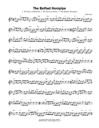 The Belfast Hornpipe as played by James Galway (lead sheet with chords)