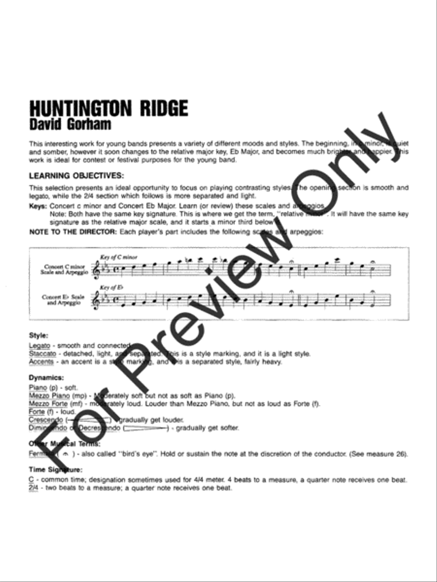 Huntington Ridge Concert Band scores gallery preview page 3