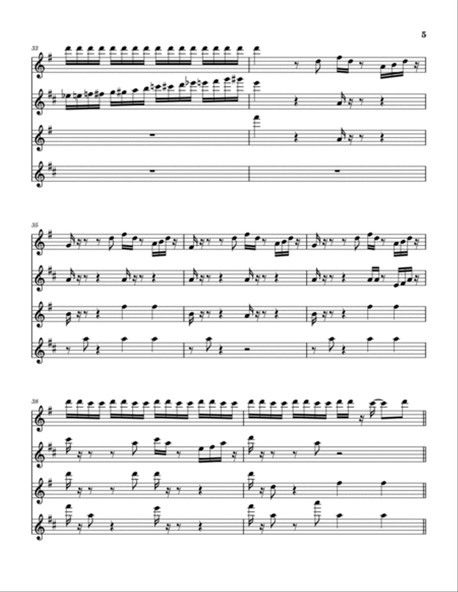 Machine Gun Machine Gun Saxophone Quartet scores gallery preview page 6