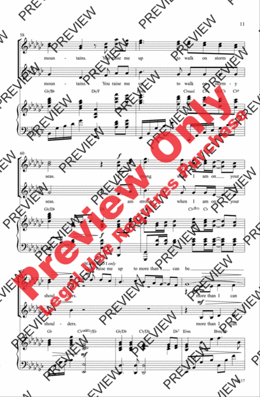 You Raise Me Up Women's Choir scores gallery preview page 11