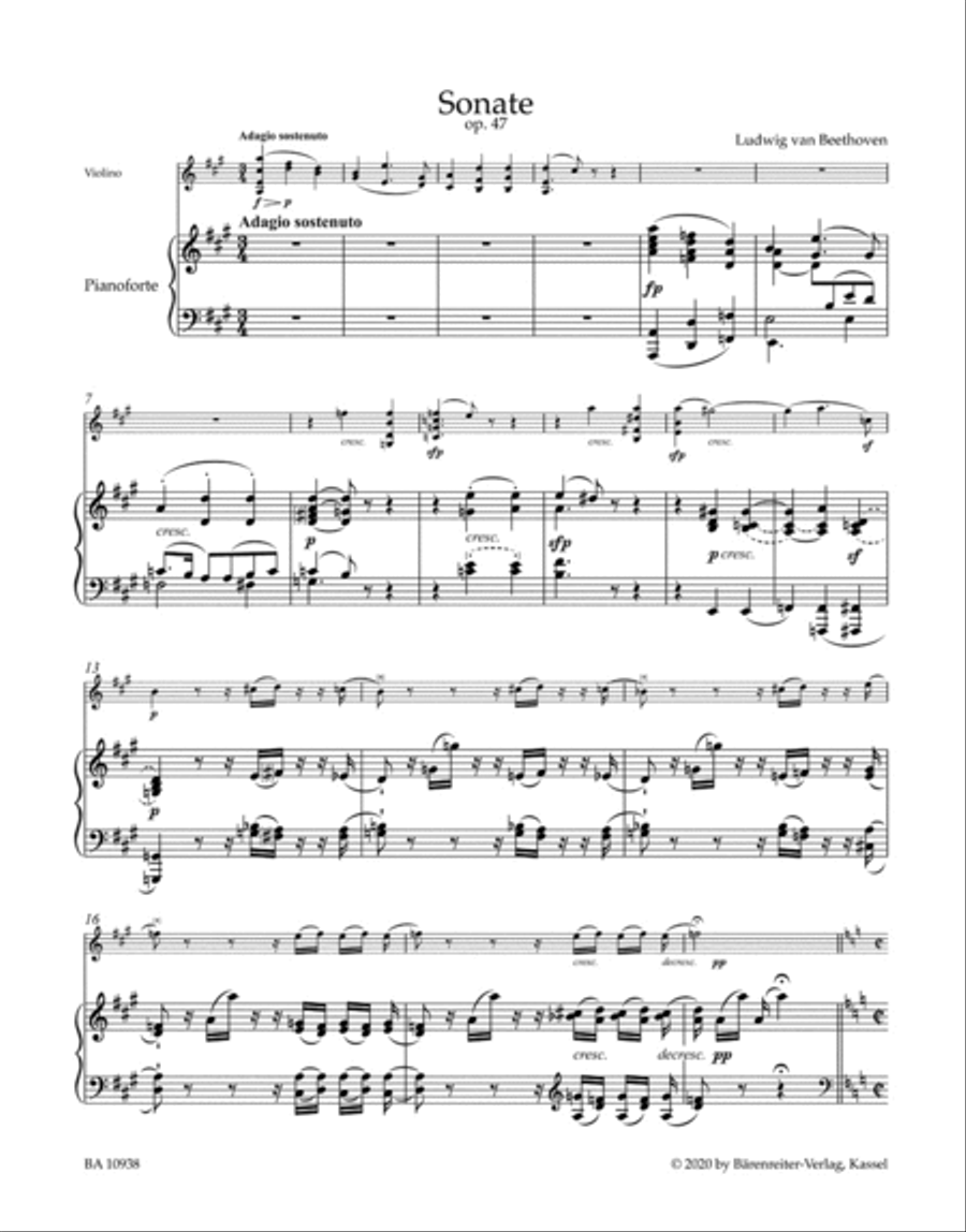 Sonata for Pianoforte and Violin in A major, op. 47 