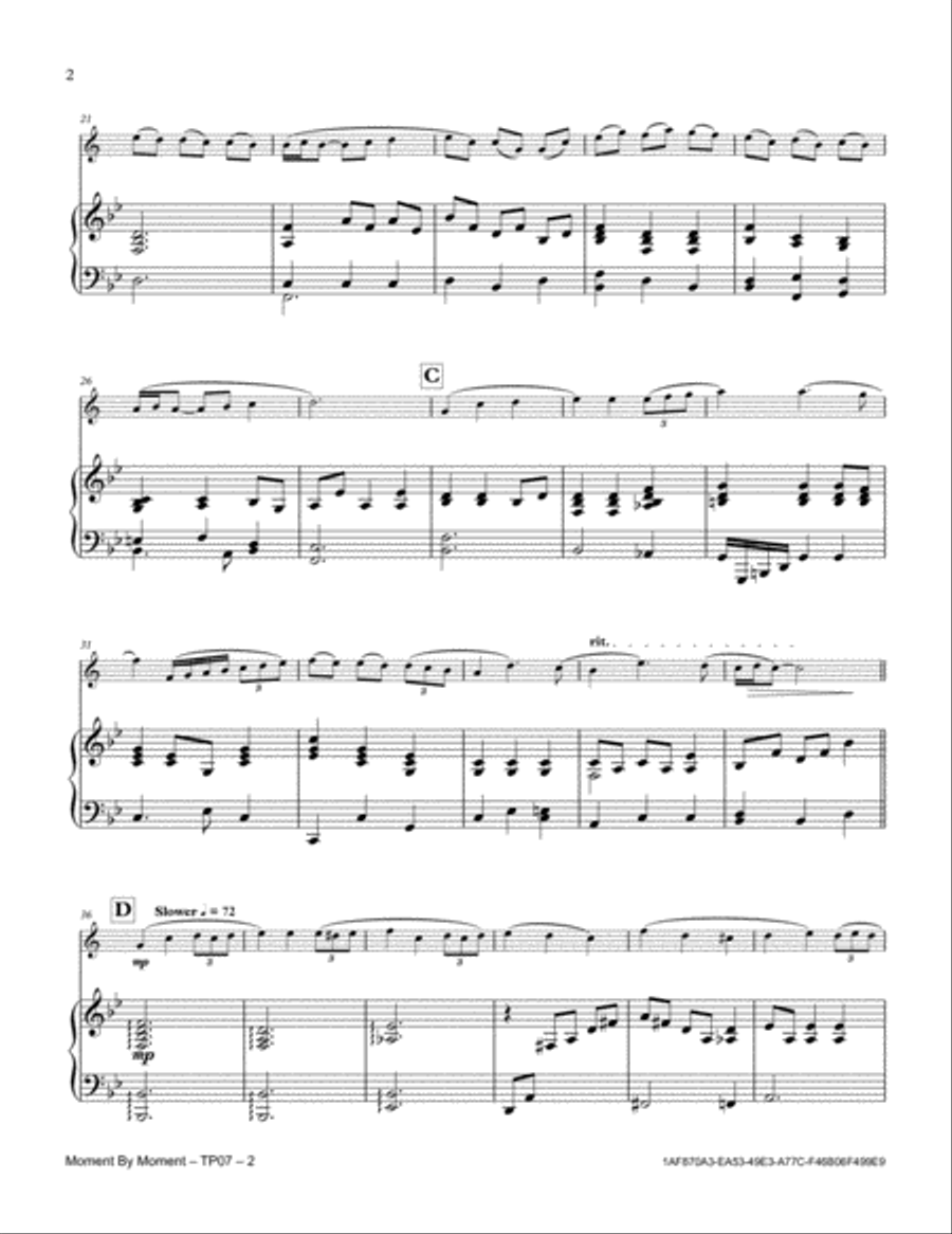 Moment By Moment Trumpet Solo scores gallery preview page 2