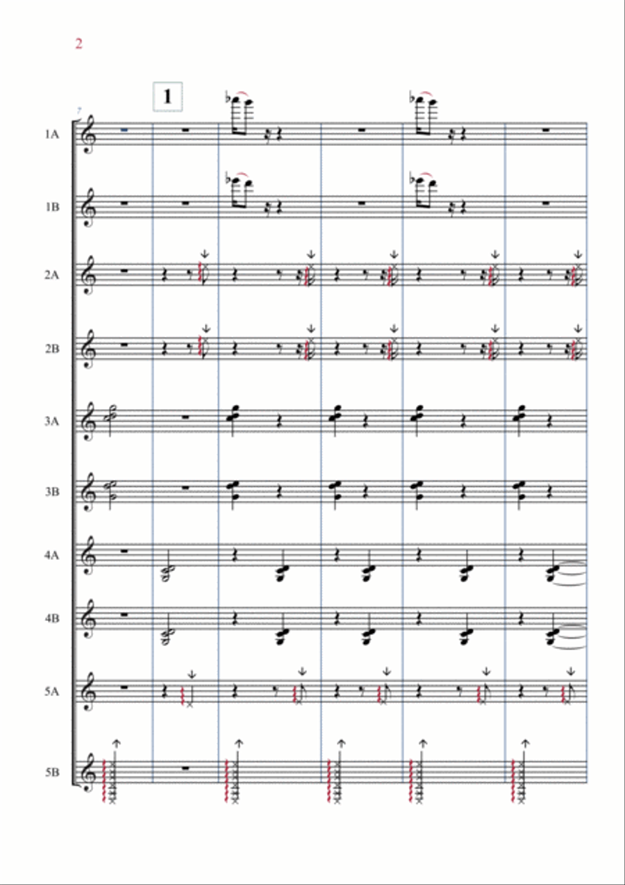 Toccata (The little Train of the caipira) Guitar Ensemble scores gallery preview page 2