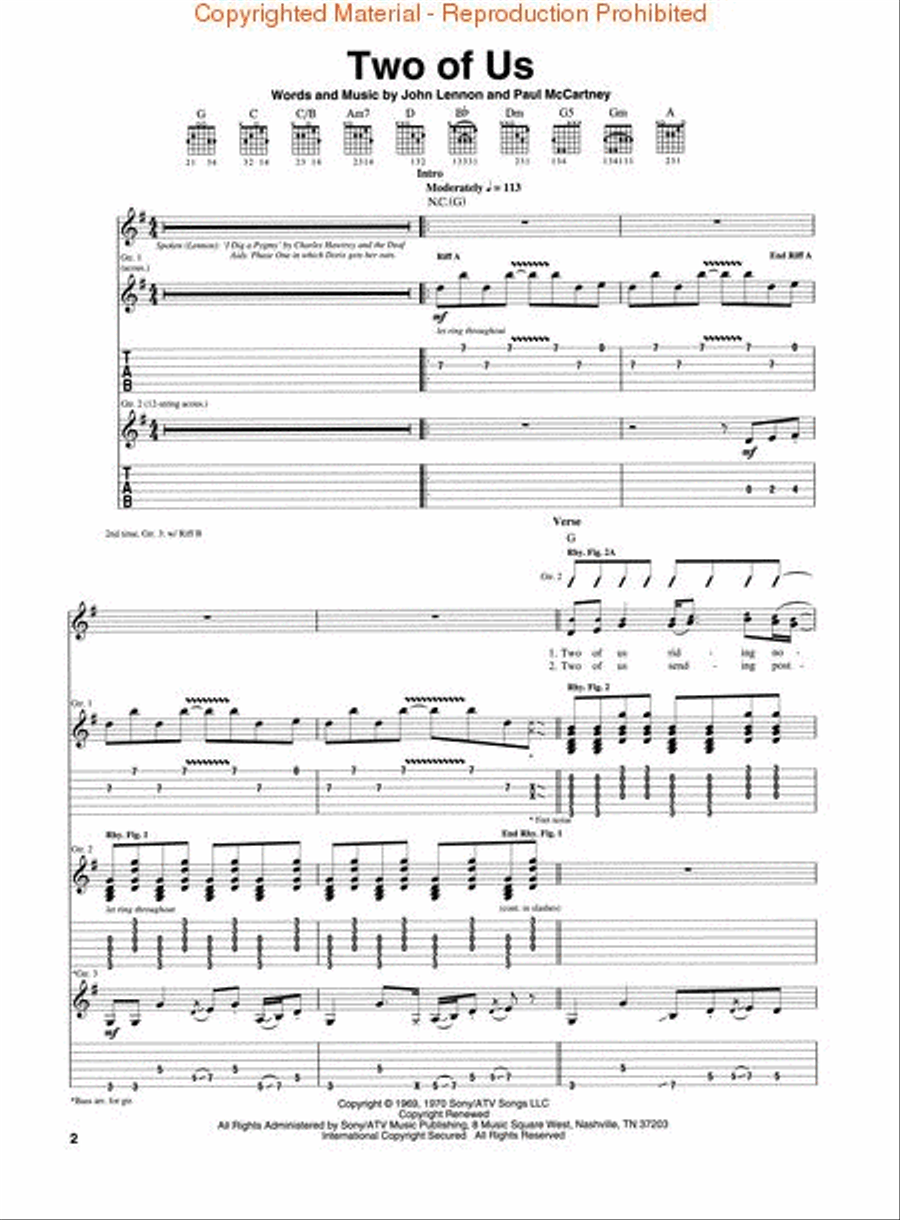 The Beatles – Let It Be Electric Guitar scores gallery preview page 2