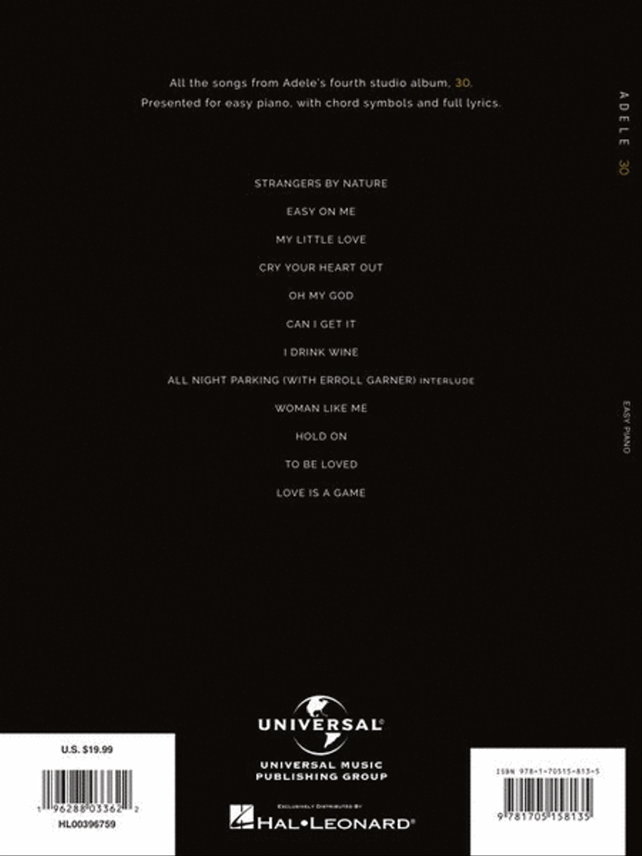 Adele – 30 Easy Piano scores gallery preview page 7