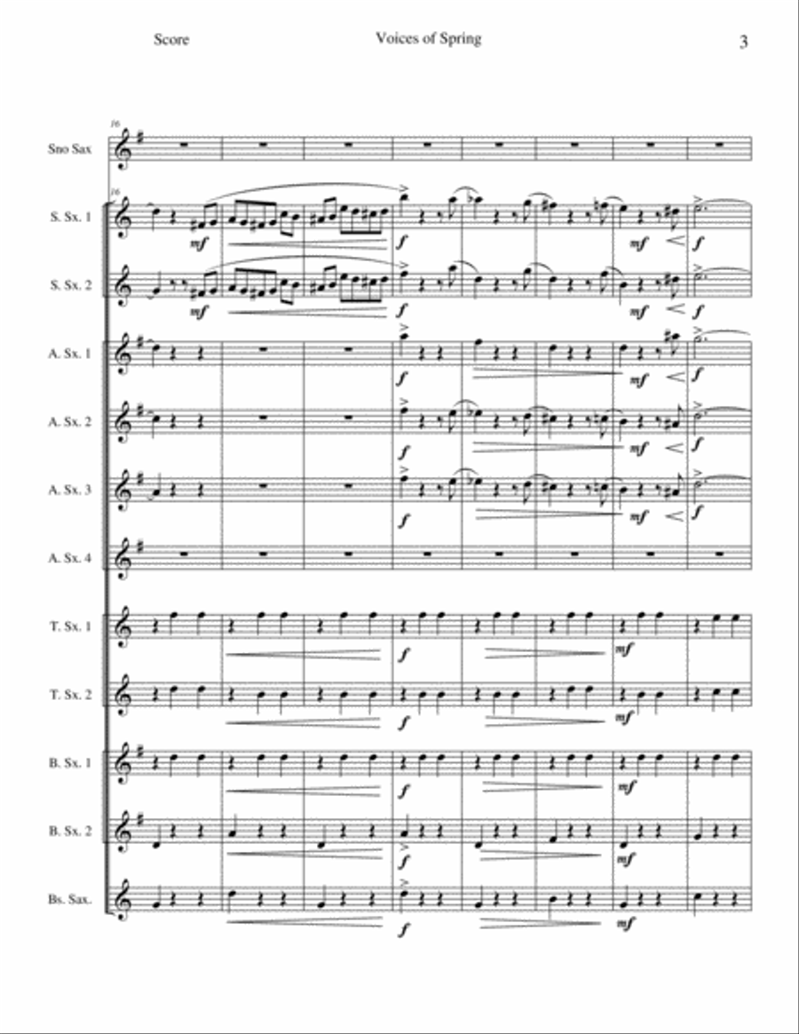Voices of Spring - Opus 410 Woodwind Ensemble scores gallery preview page 3