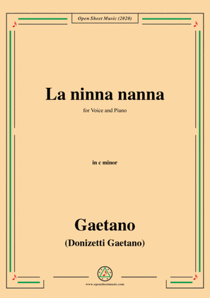 Donizetti-La ninna nanna,in c minor,for Voice and Piano