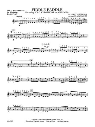 Fiddle-Faddle: Solo Xylophone (or Marimba) Easy-Play