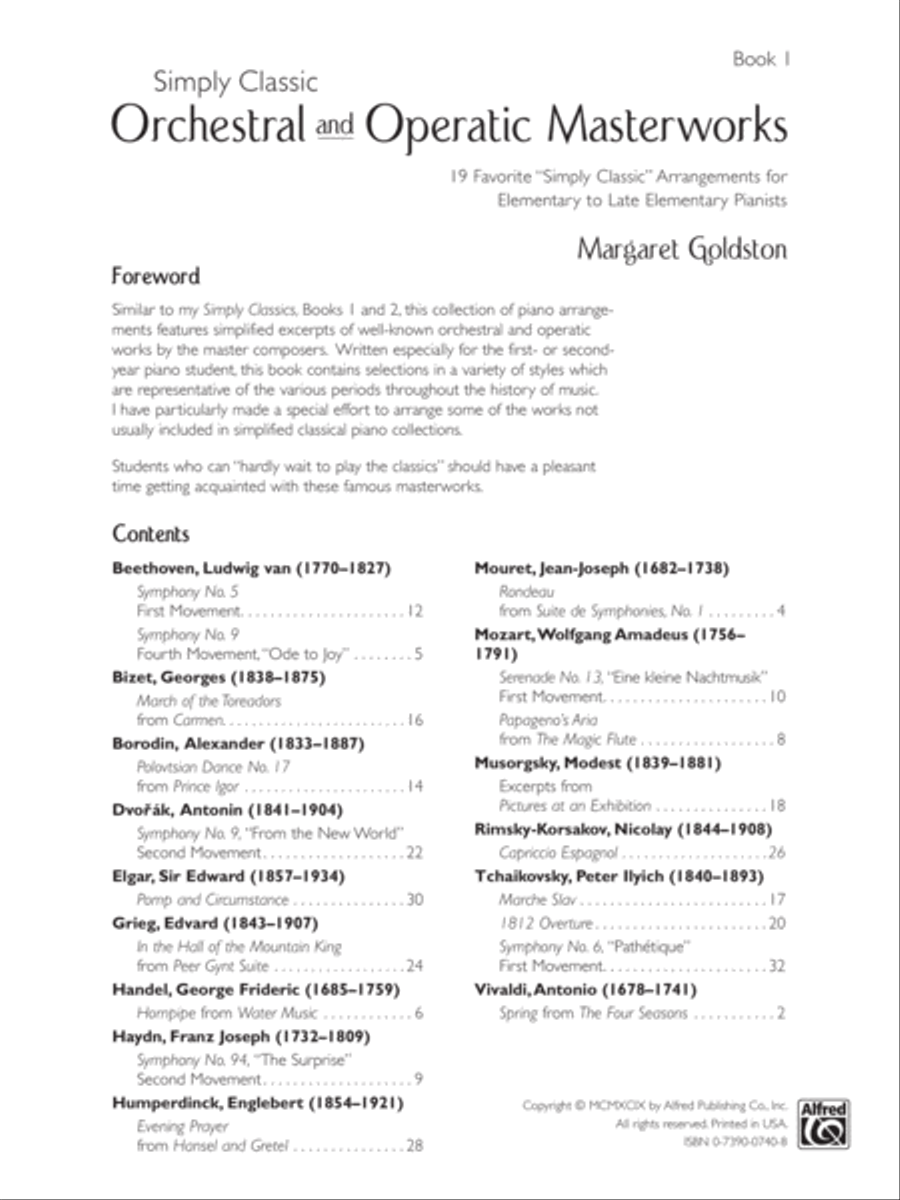 Simply Classic Orchestral and Operatic Masterworks, Book 1 Easy Piano scores gallery preview page 5