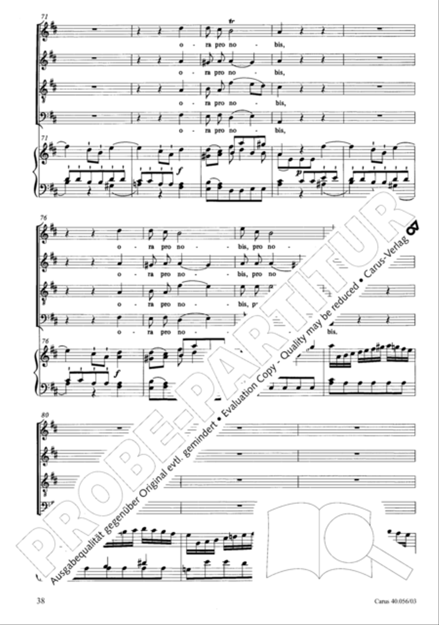 Litaniae Lauretanae B.M.V. in D 4-Part scores gallery preview page 39