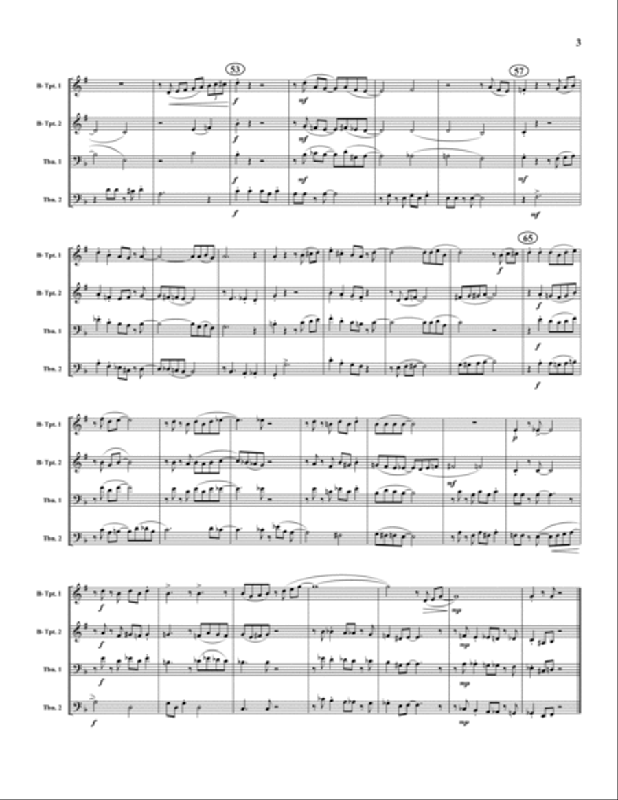 Way Down Yonder in New Orleans Brass Quartet scores gallery preview page 3