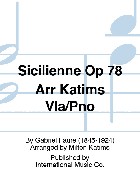 Sicilienne Op 78 Arr Katims Vla/Pno