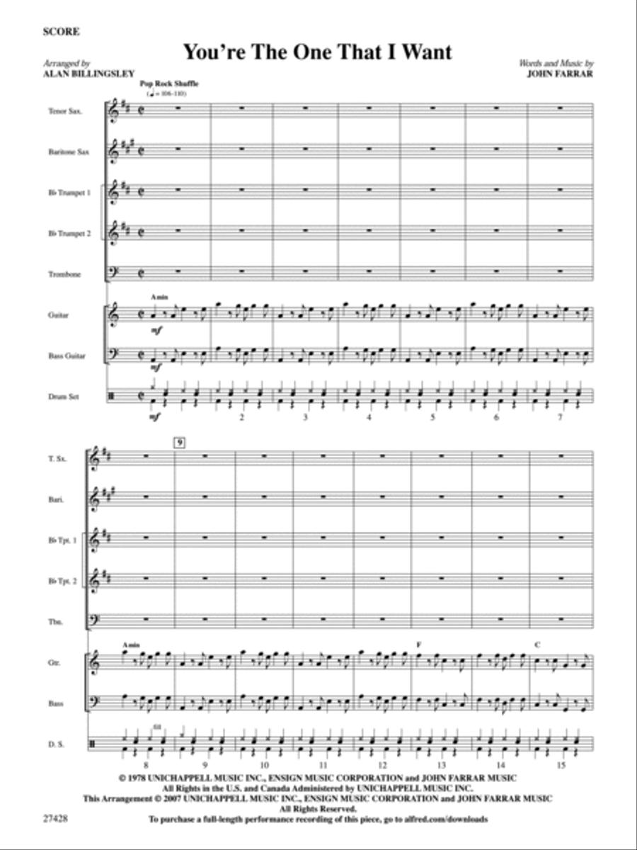 You're the One That I Want Choir scores gallery preview page 2