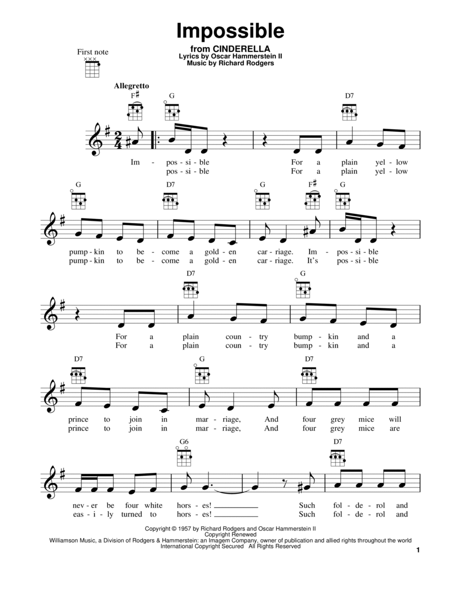 Impossible Ukulele scores gallery preview page 1